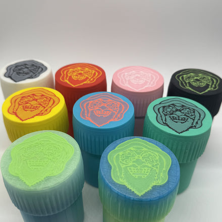 The Chrontainers are 95% smellproof and can hold your herbs, papers, small lighters or joint tips and also grind them with ease!